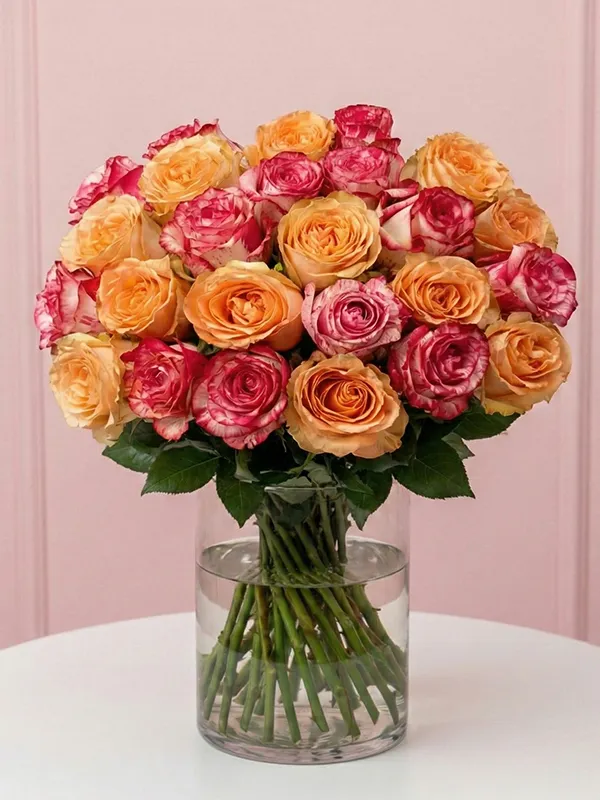 Aranjamente florale pentru botez - buchete delicate cu trandafiri roz și albi