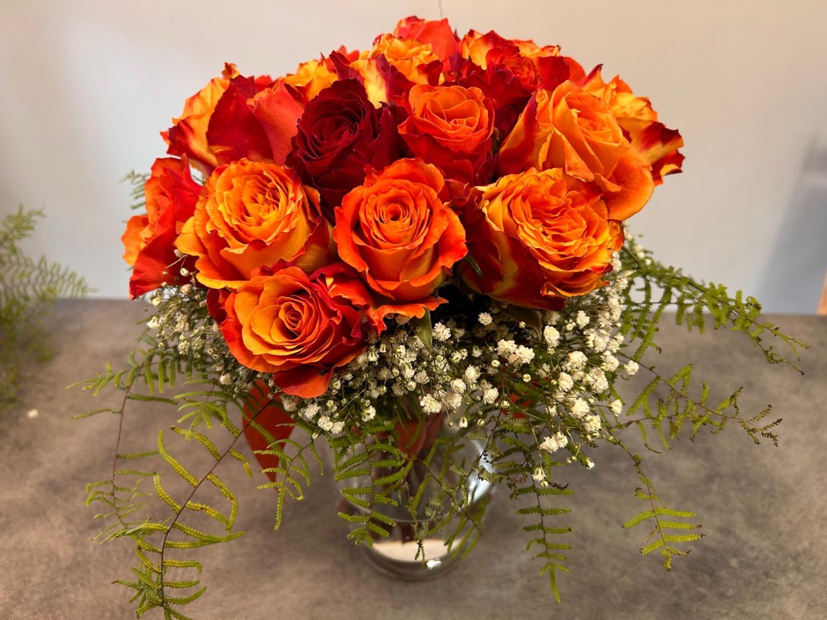 Buchet trandafiri portocalii — e-flower București